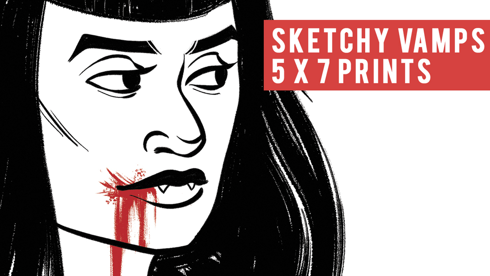 Sketchy vamps pick out of two 5 x 7 prints