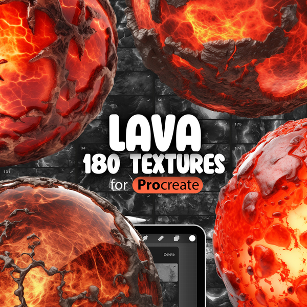 180 Procreate Lava Textures Collection by ProCreativeBreeze