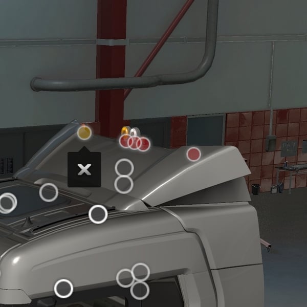 *[bar tuning part] Scania NG small back cab spoiler bar with lights and slots by WC007 D3SIGN