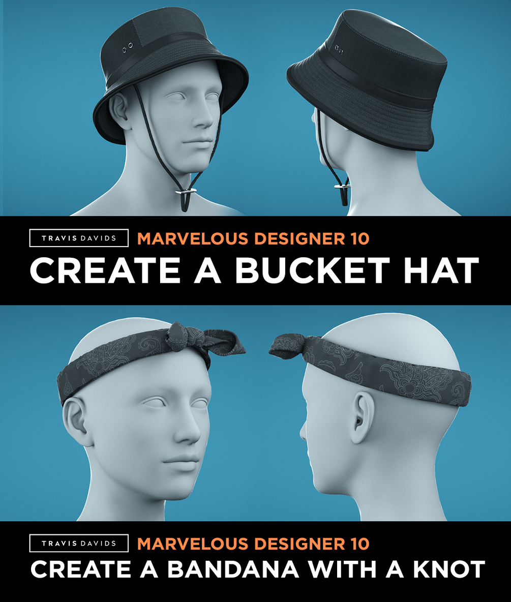 Marvelous designer hat- BUCKET HAT 