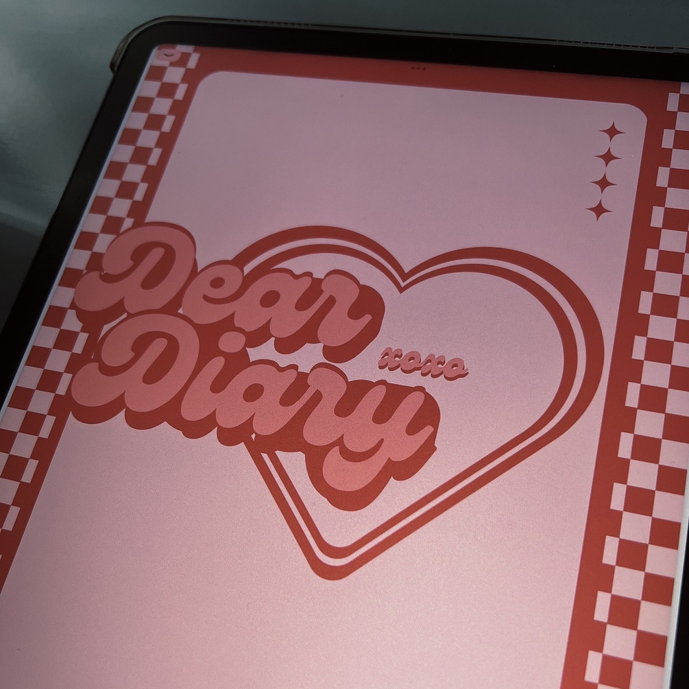 Dear diary diary entry template undated calendar retro themed