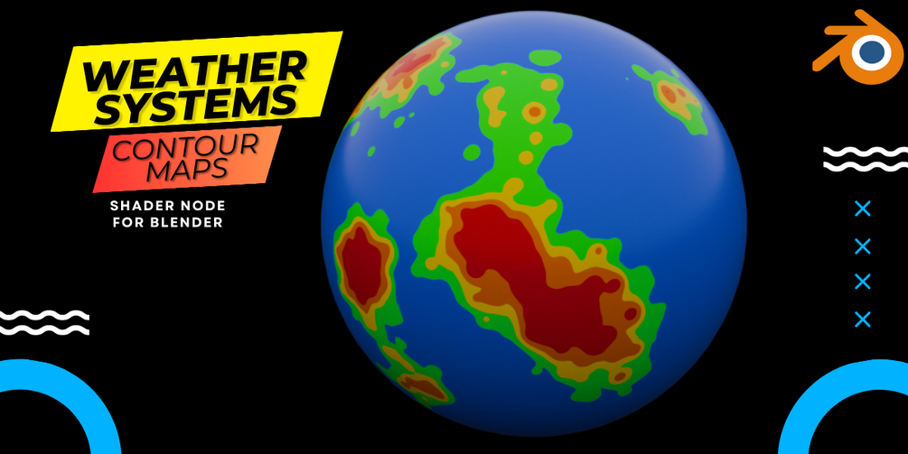 Weather system radar contour maps for blender