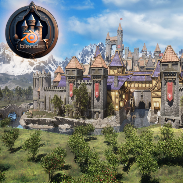 Blender Massive 250|Piece Modular Mega | Kitbash Immersive Castles and Towns for Game Dev, Animation and ArchViz by 3D Tudor