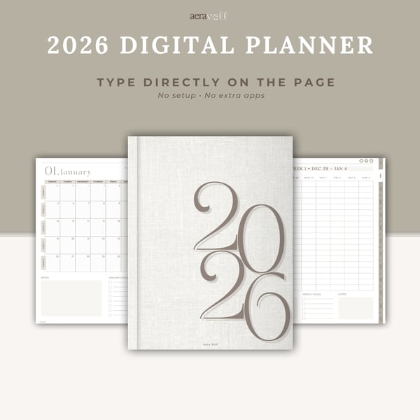 Aera Vell – 2026 Interactive Digital Planner