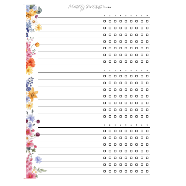 Pinterest Tracker: Organize, Optimize, and Excel - Printable Planner ...