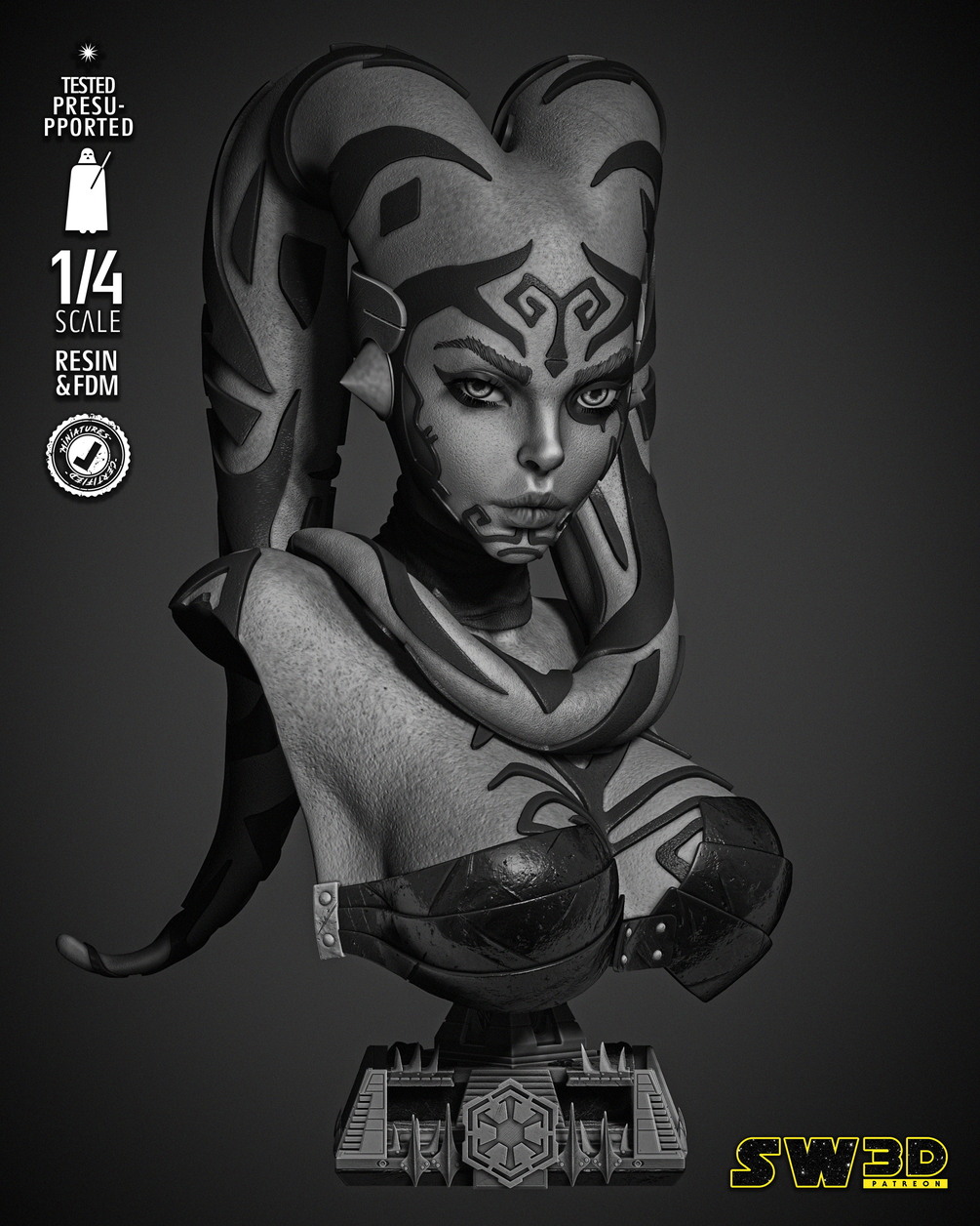 Darth Talon Portrait Bust - Star Wars 3D Models - Tested and Ready for 3D printing