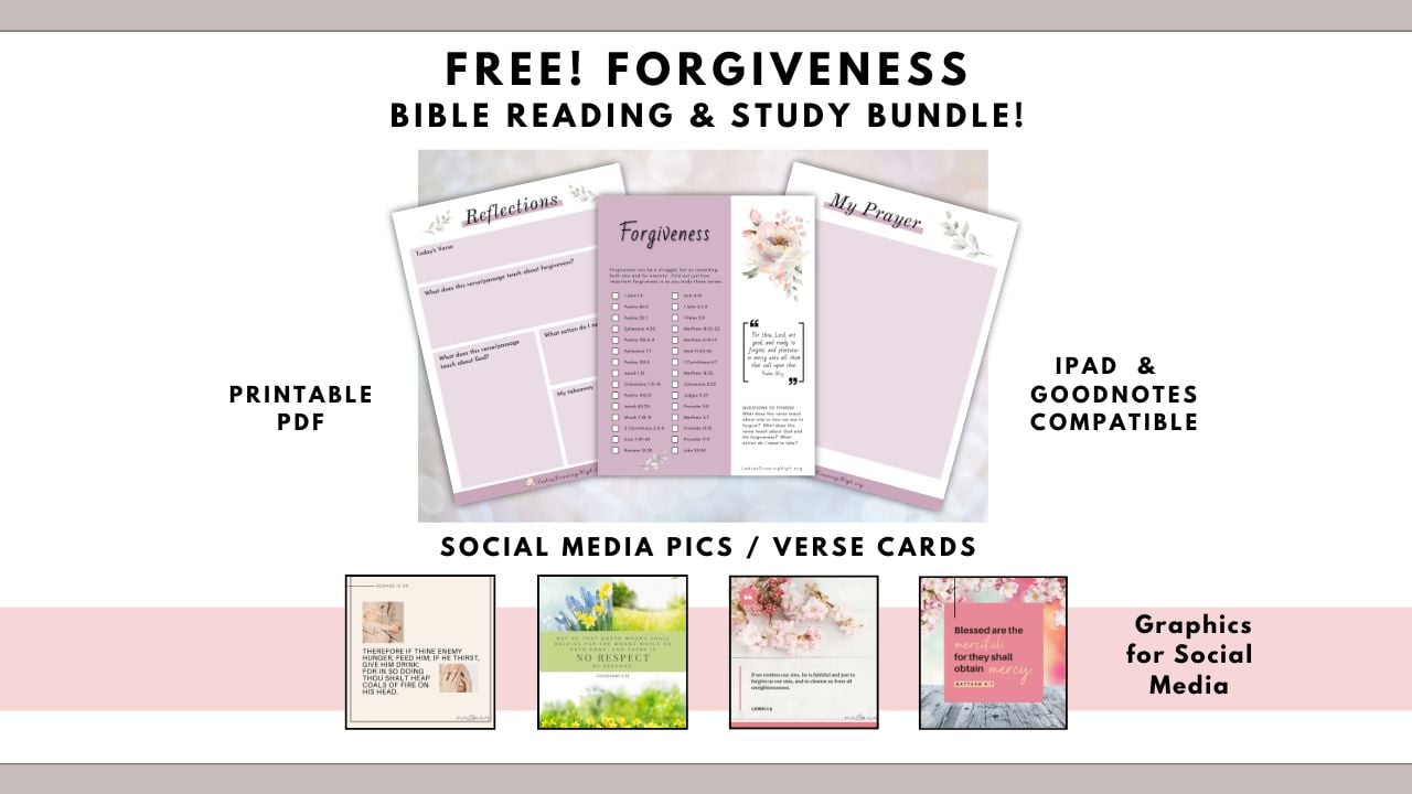 Free! Forgiveness Study | Bible Reading Plan for Free Printable Bible Study On Forgiveness