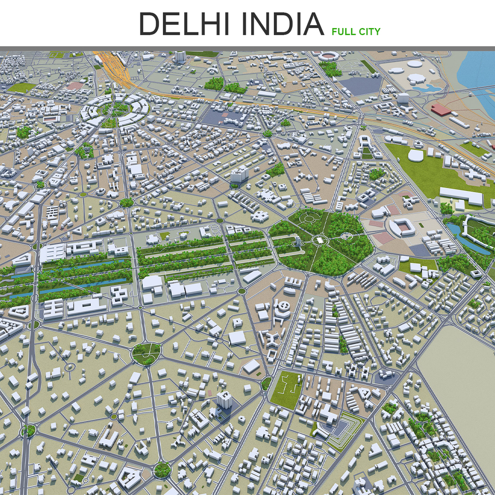 Delhi City India 3D Model