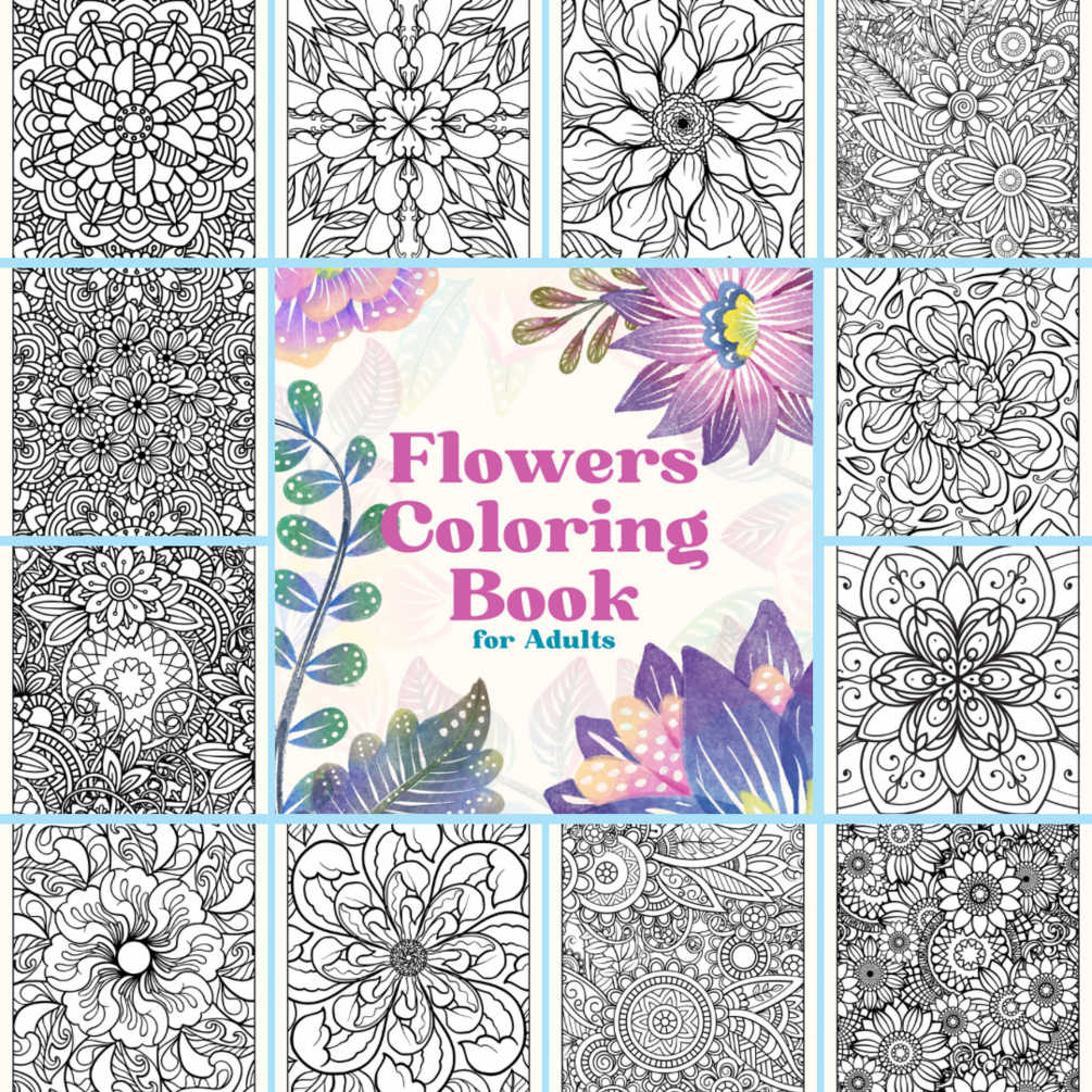 Flowers Coloring Book for Adults - without watermarks