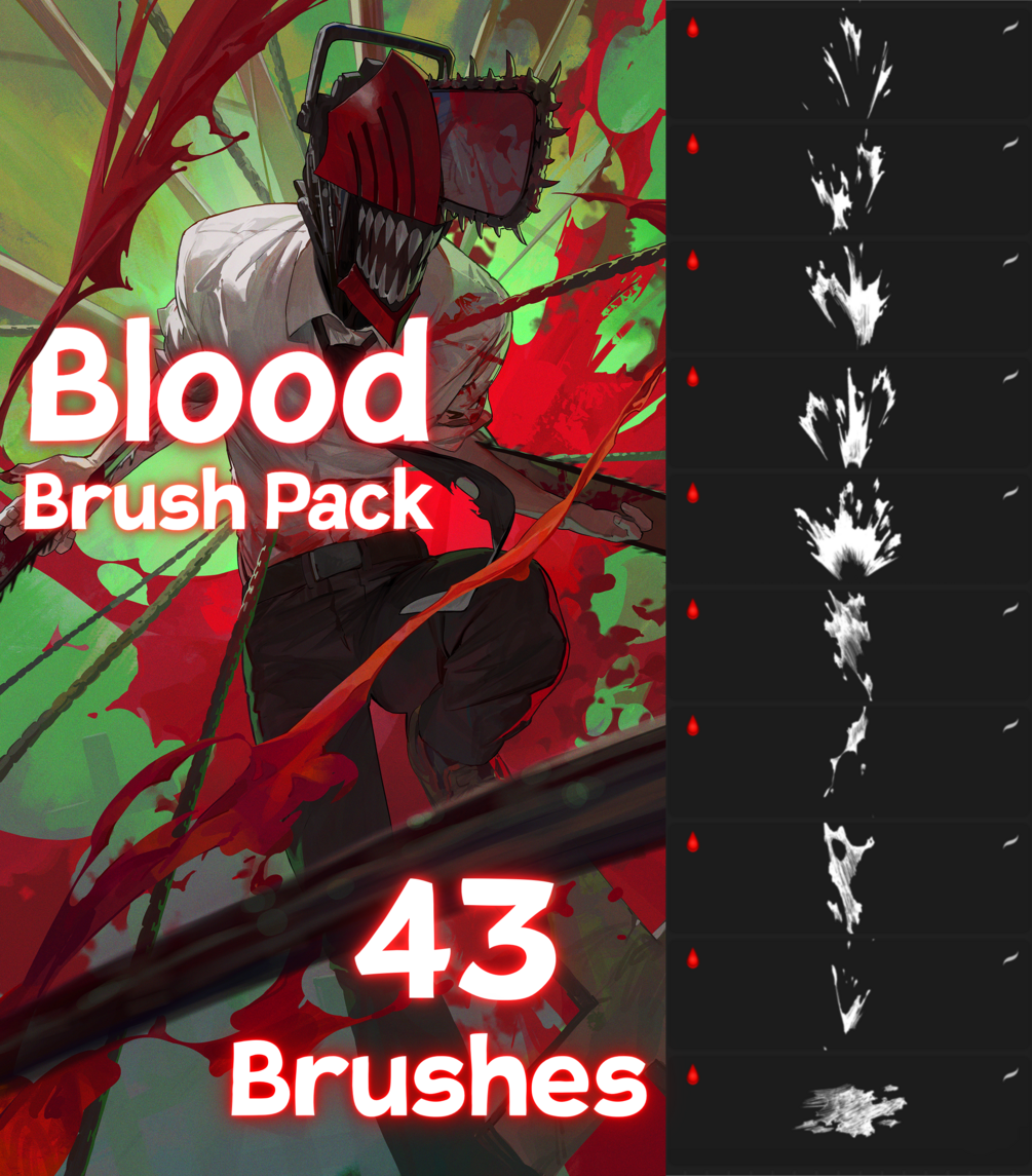 Anime Blood brush pack for procreate! by ~Attki~