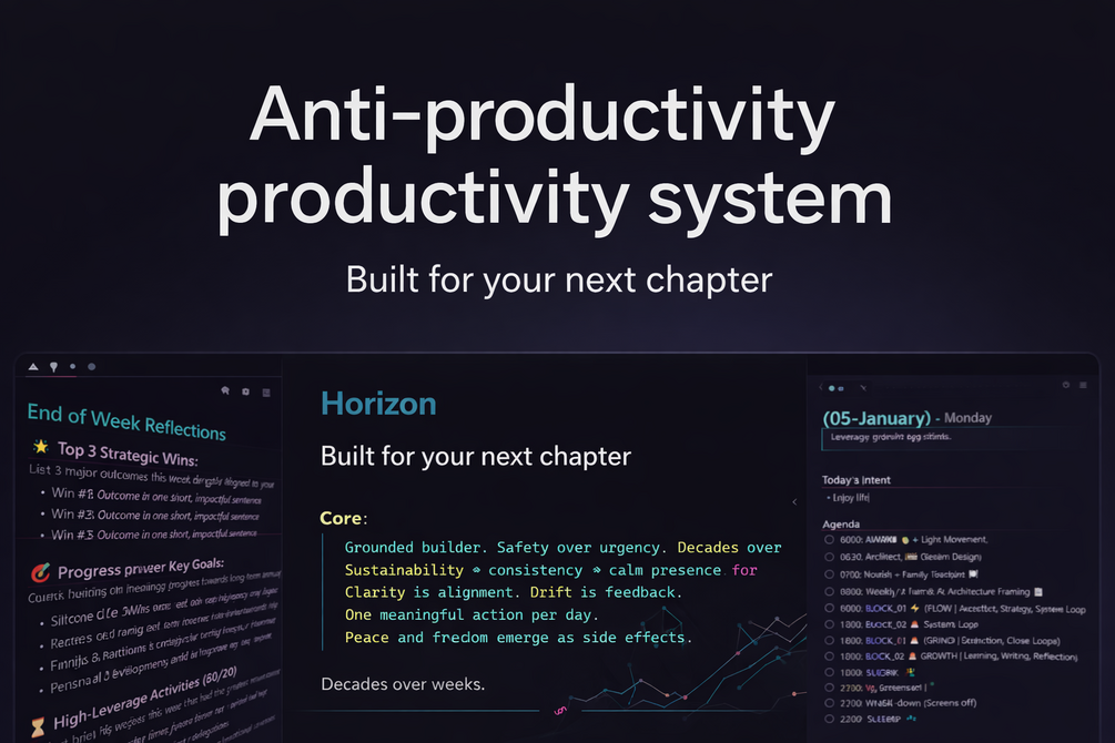 Anti-productivity productivity system preview