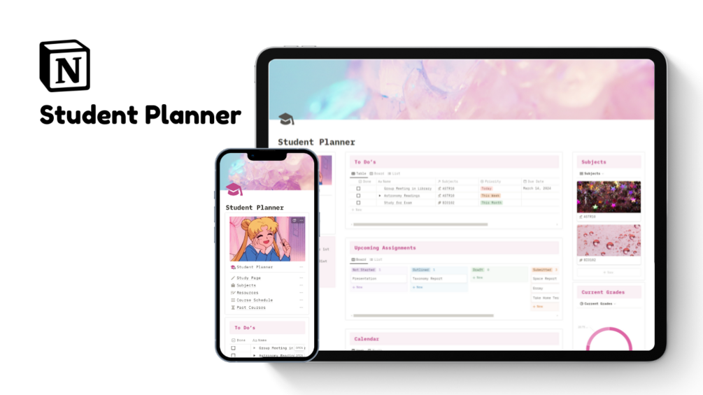 Student Planner Notion Template