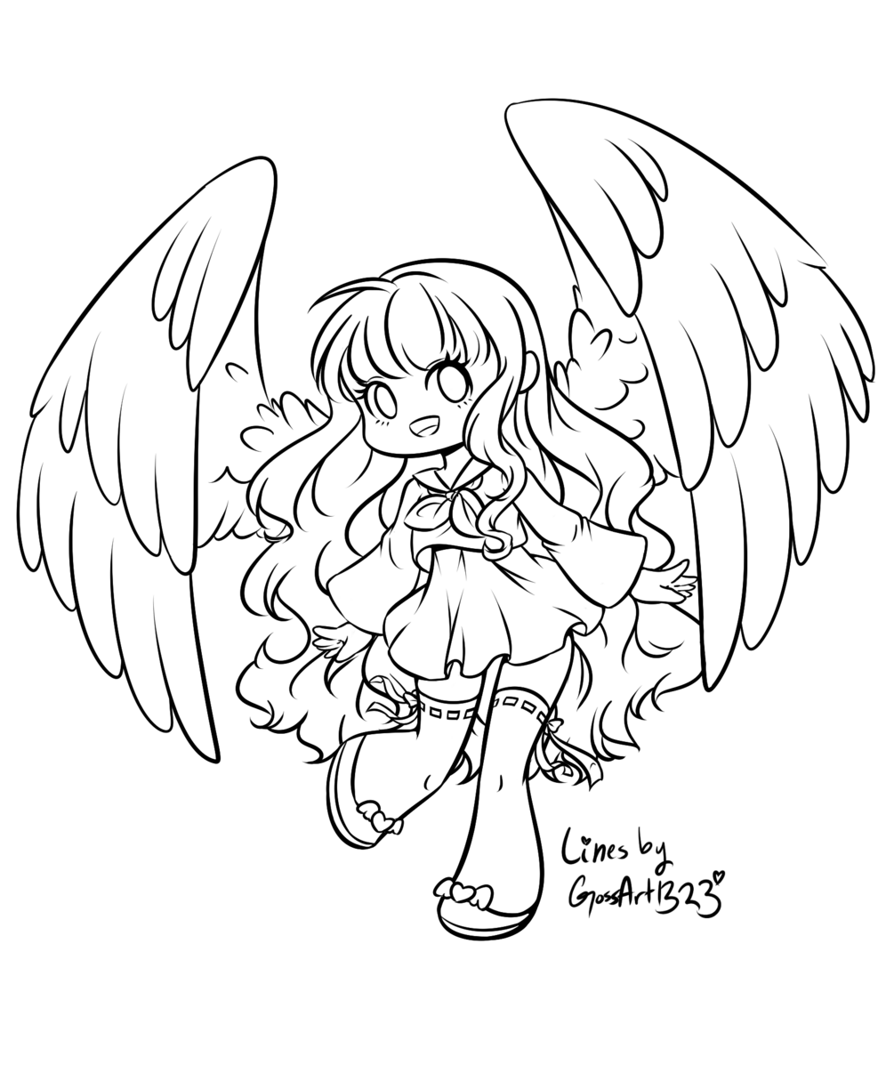 chibi angel drawing