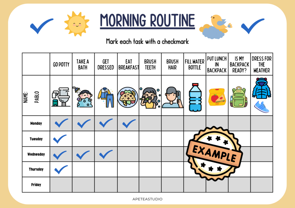 daily routines worksheet