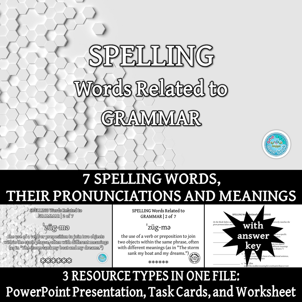 SPELLING Words Related To GRAMMAR