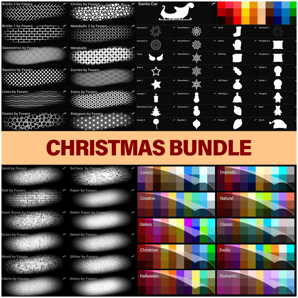 Christmas Bundle (Textures, Patterns, Stamps, Palettes) by FOOARC