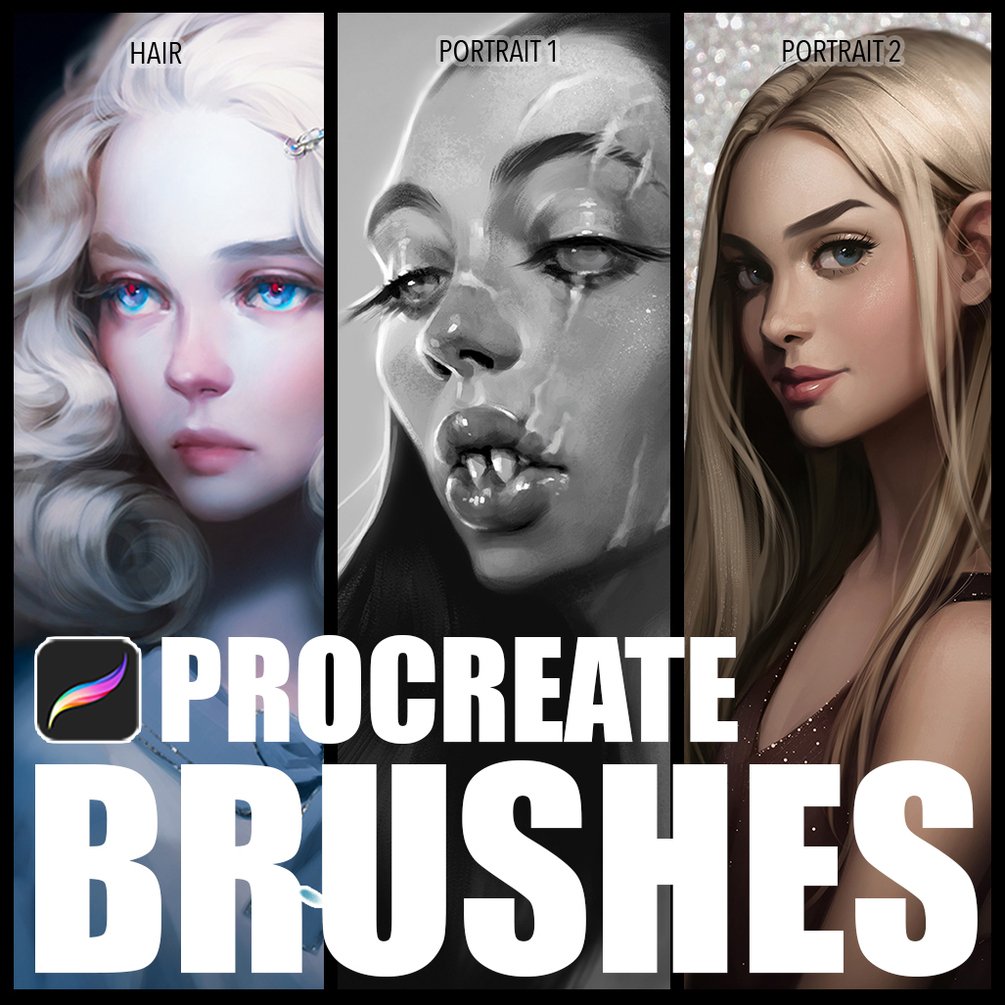 ProCreate portrait and hair brush pack vol.2 by tsvetka