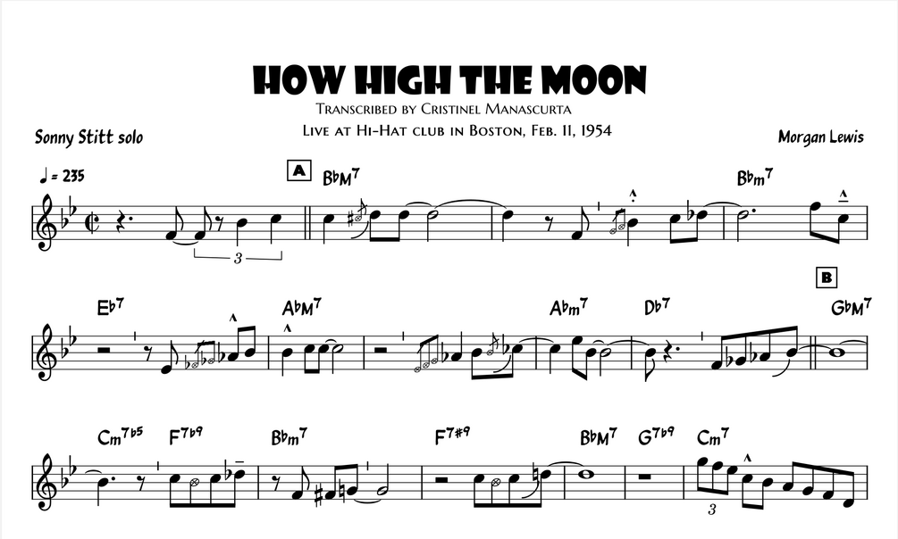 Sonny Stitt How High the Moon, tenor sax
