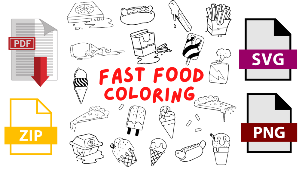 Fast Food Coloring Pages