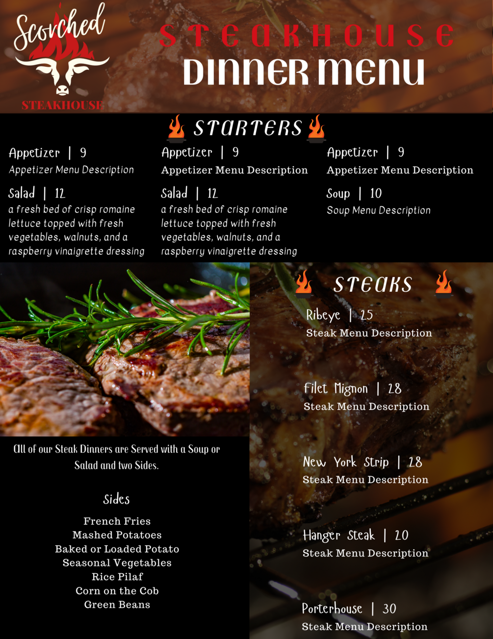 Themed Restaurant Menu Template