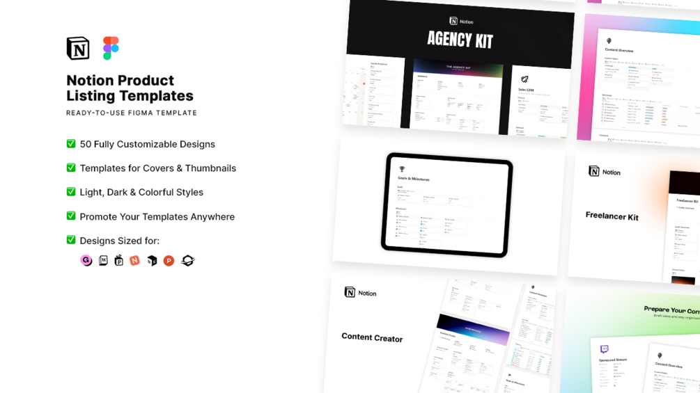 50 Notion Product Listing Templates (Figma Template)