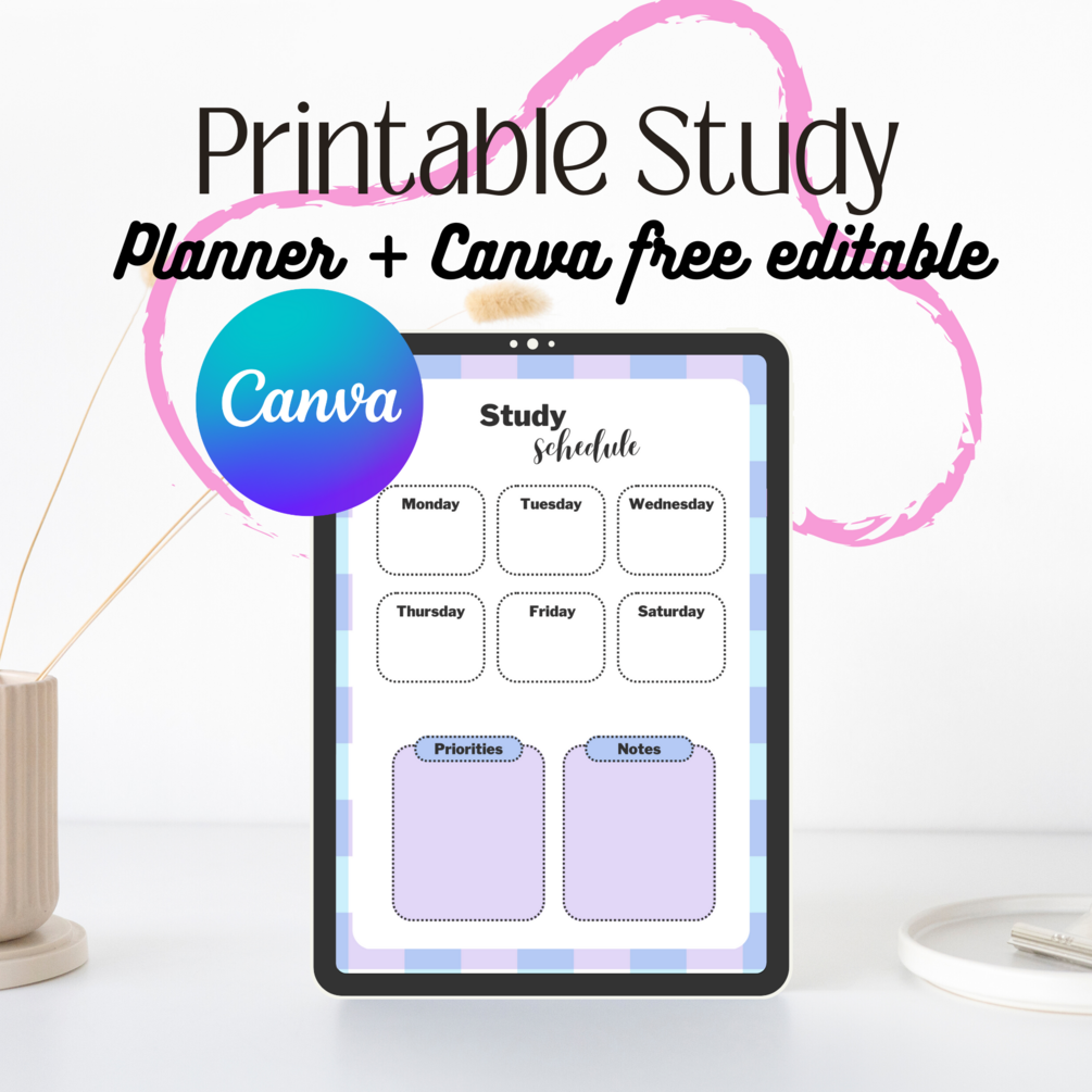 Printable Study Planner | iPad Study Power Planner | Canva-Customizable ...