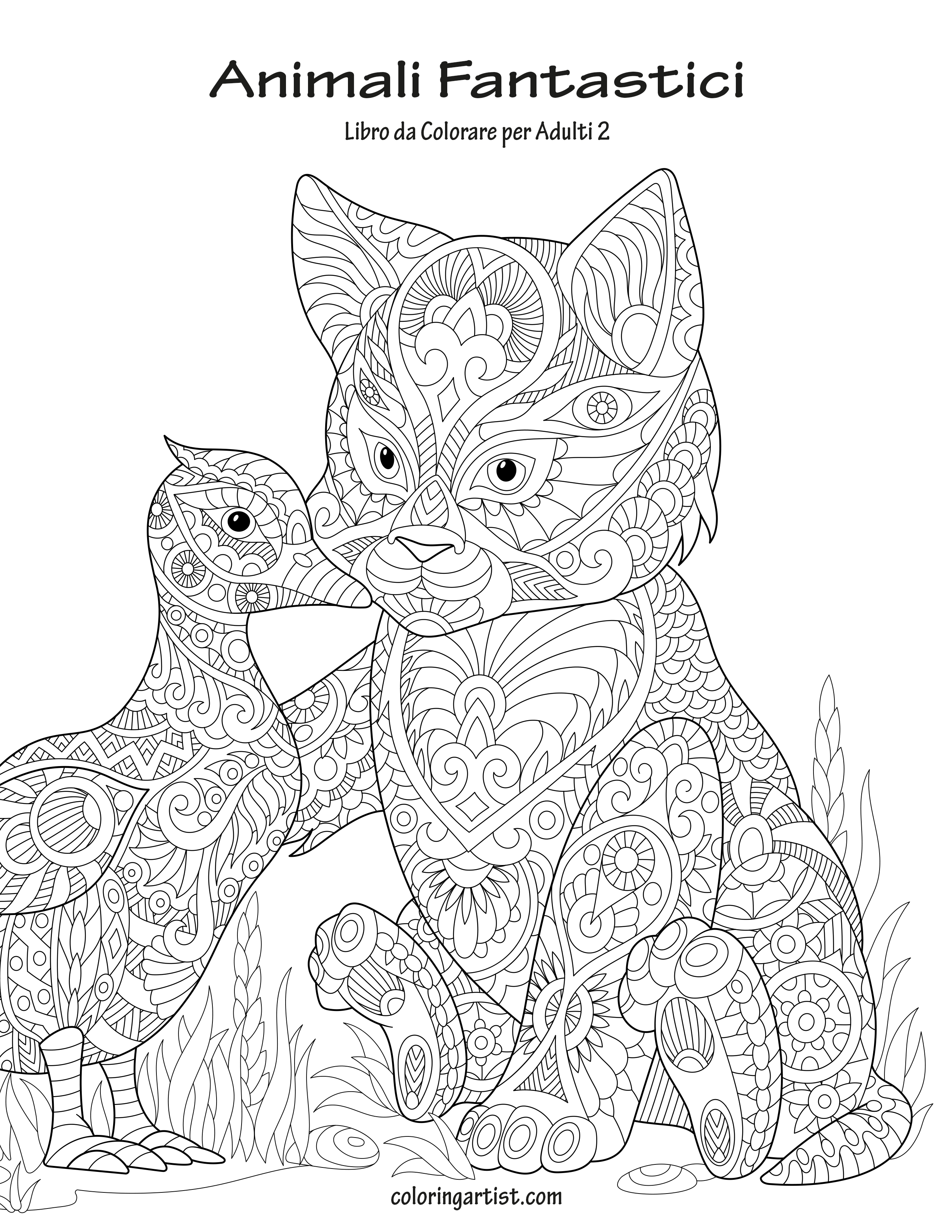 Animali Fantastici Libro da Colorare per Adulti 2, image size:2550x3300