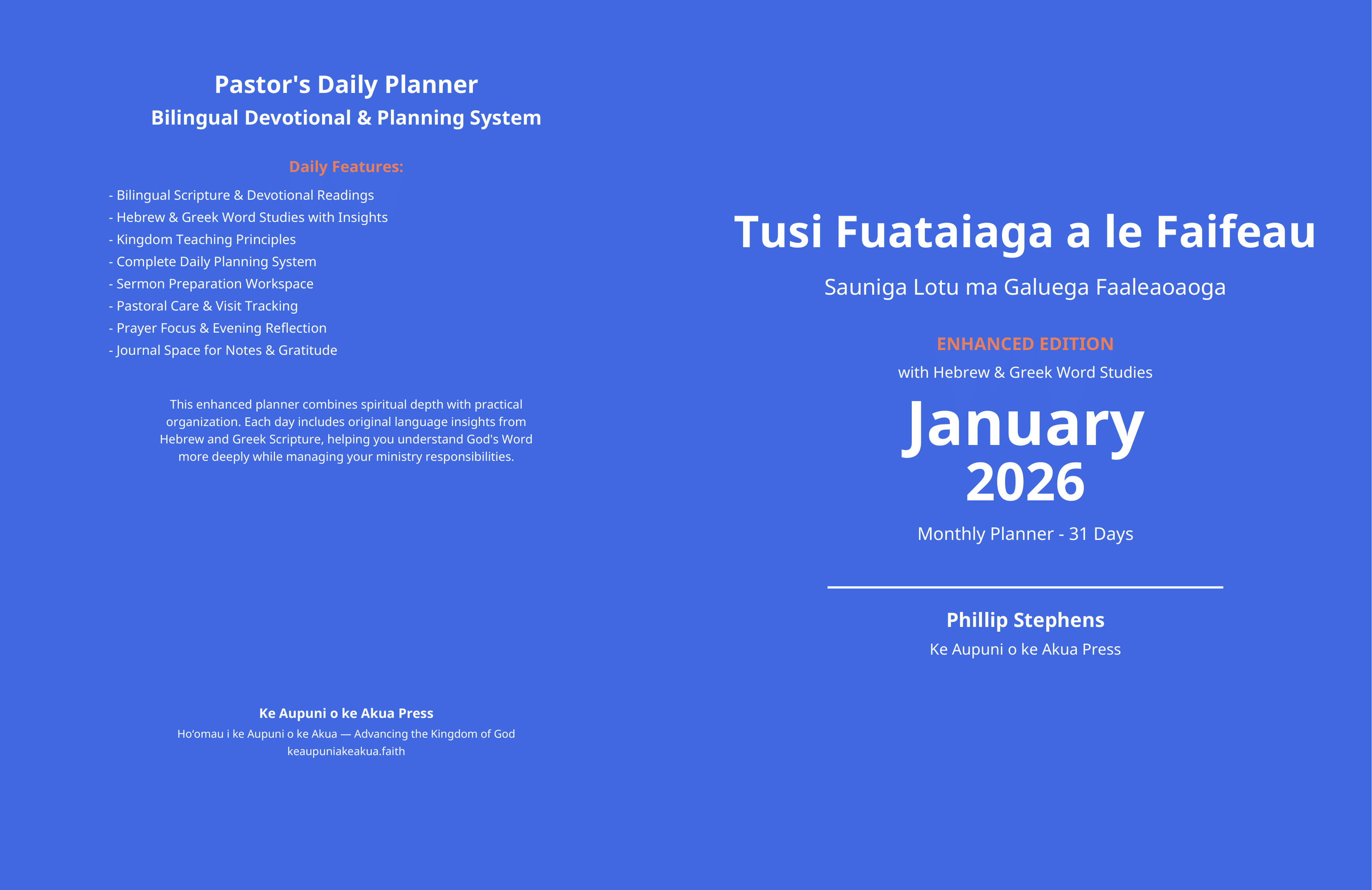 Samoan Pastor Planner - Monthly