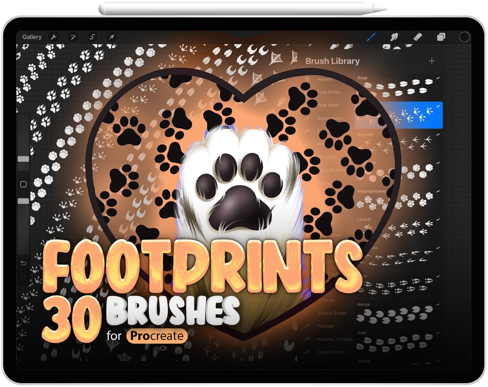 30 Procreate Footprints Brushes Collection by ProCreativeBreeze
