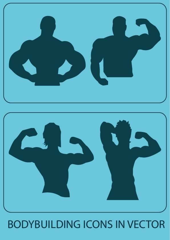 4 body building icons in vector