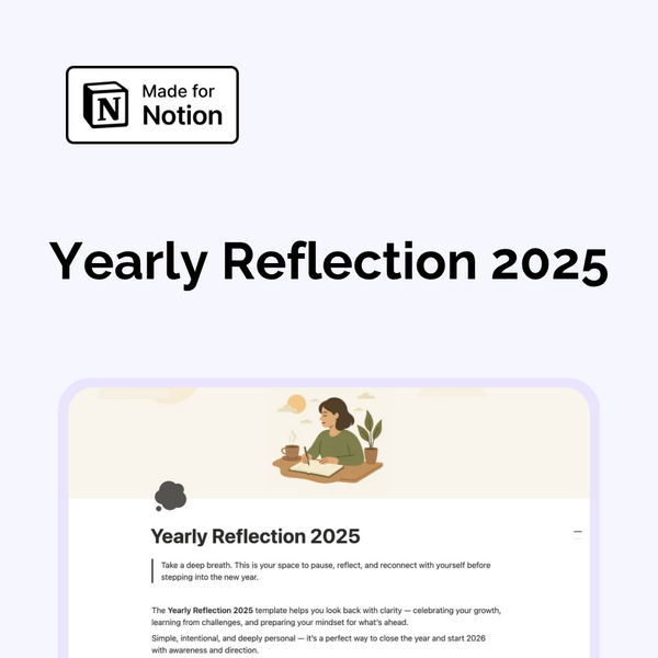 Yearly Reflection 2025 – A Notion Template for Awareness & Growth Image