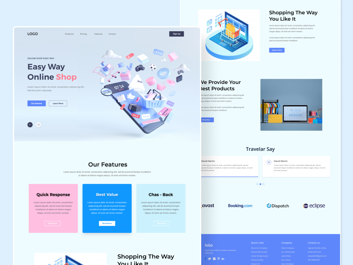 Online Shop Website UX UI Design Kit