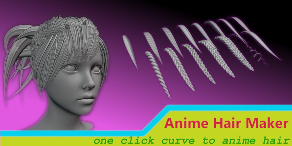 Blender Easy Make Anime Hair With Curves and Hair Material (ENG SUB)