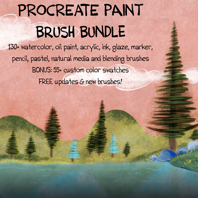 260 Procreate Brushes Character Drawing Kit, Color Palettes, Stamp